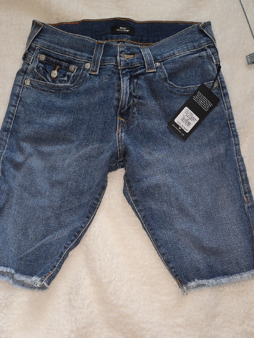 True Religion Ricky Frayed Hem Flap Short